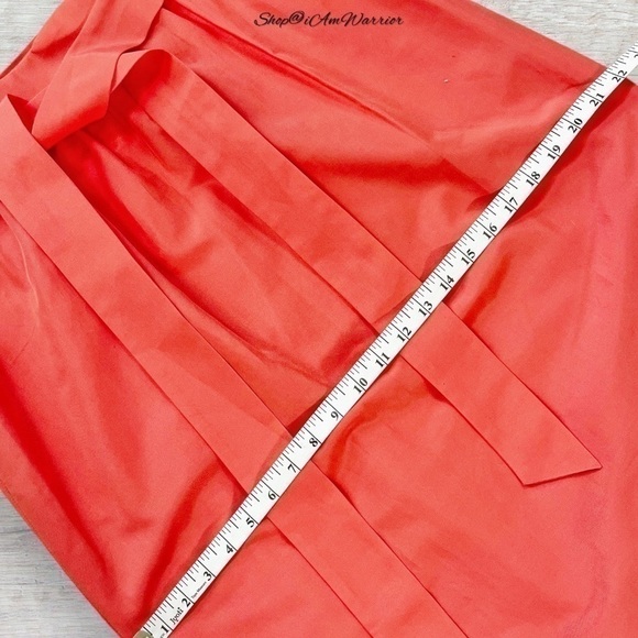 J.Crew NWT tie waist guava coral cotton/silk faille midi skirt @shop@iamwarrior - Picture 8 of 11